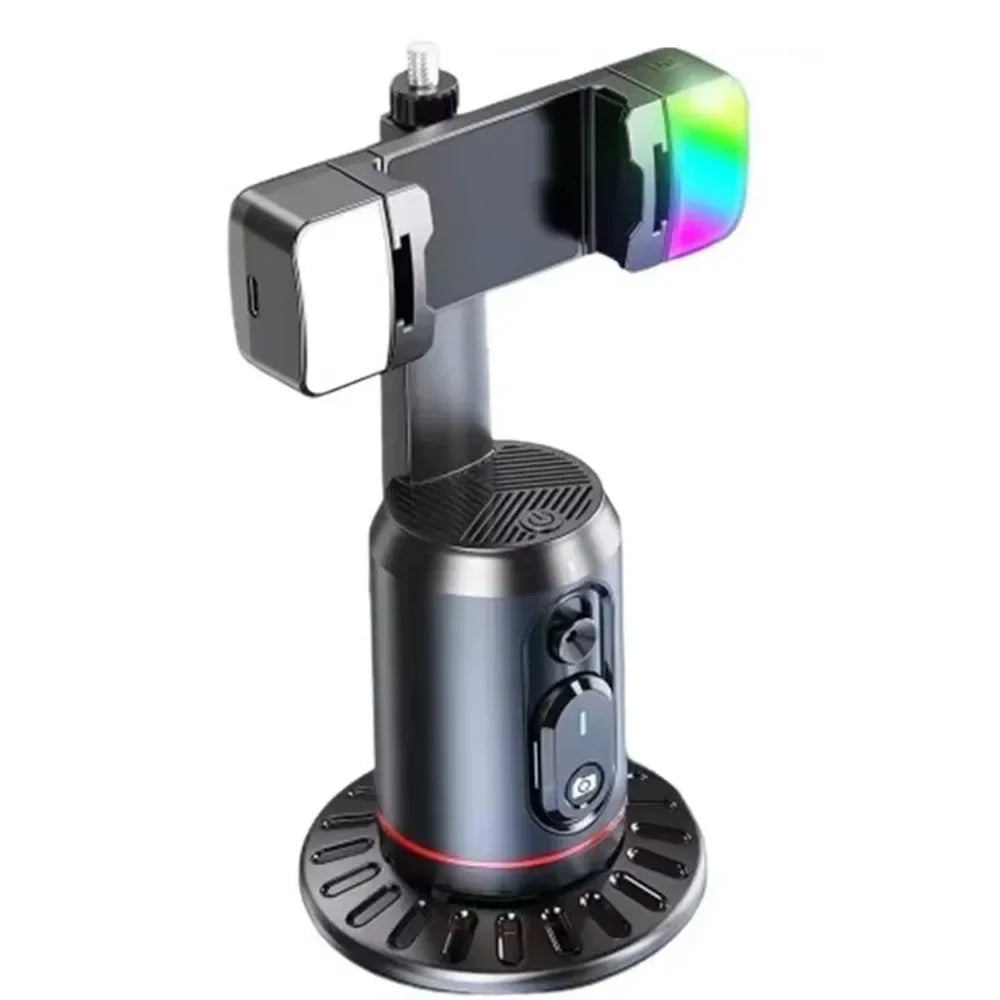 AI Face Tracking Gimbal 360° — Auto Follow, Fill Light, No App Needed